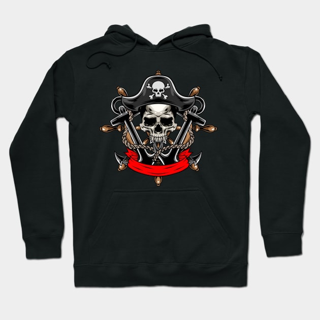 Anchor Skull Pirates Hoodie by Harrisaputra
